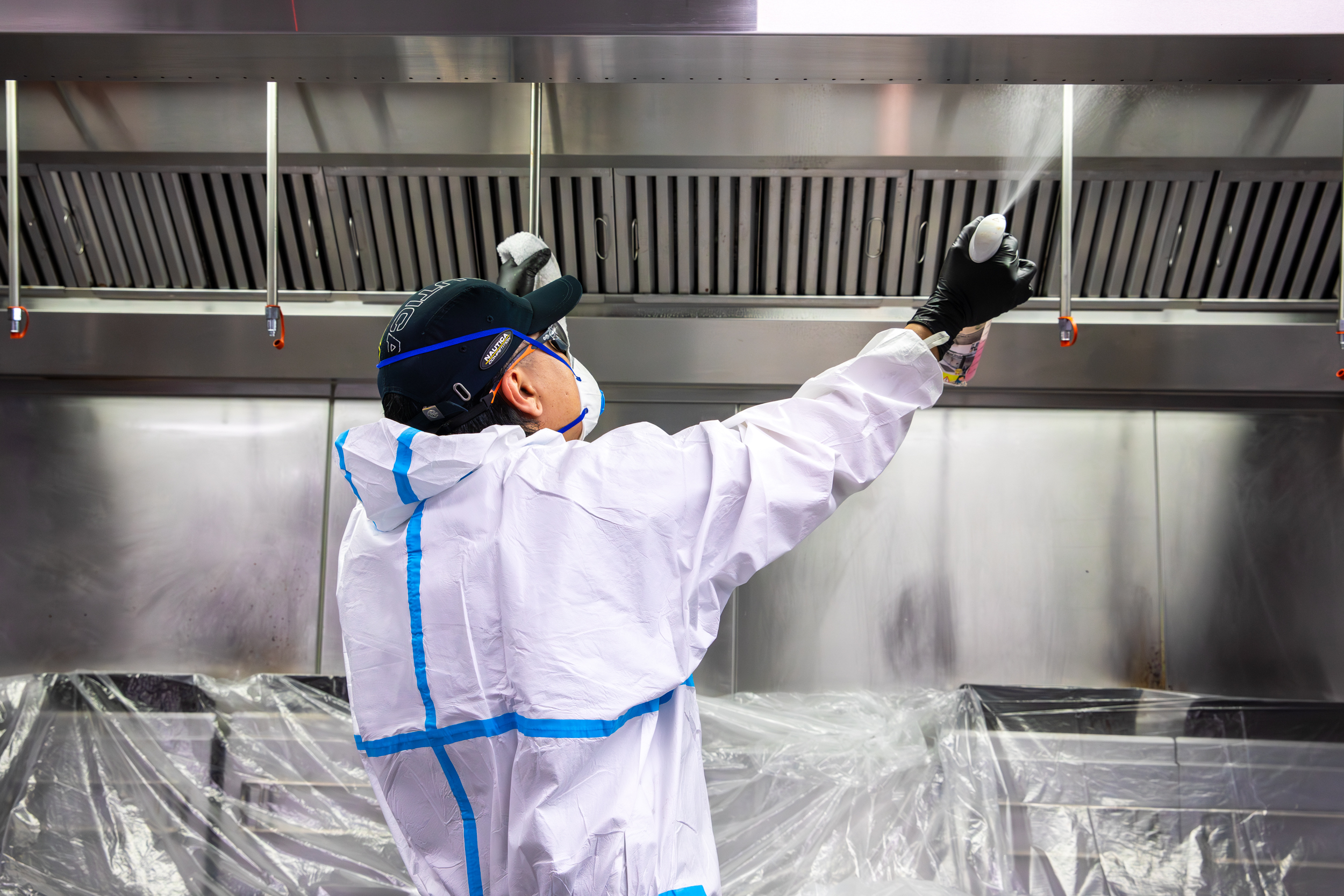 Commercial ventilation ductwork system requiring regular cleaning and maintenance